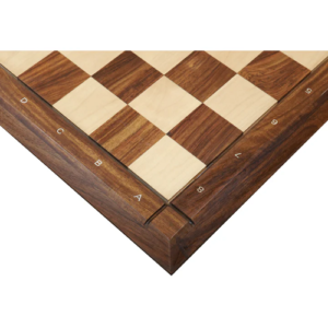 21″ Drueke Style Golden Rosewood & Maple Chess board- Matt Finish-With Notations