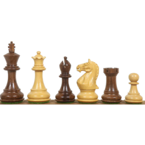 Combo of 3.75″ Queens Gambit Staunton Chess Set – Pieces in Golden Rosewood with Board and Box