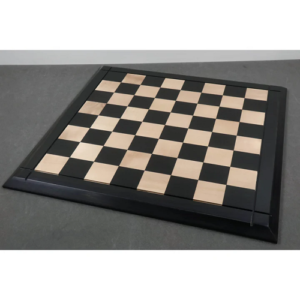 25″ Large Players’ Drueke Style Ebony Wood & Maple Chessboard – 65 mm square