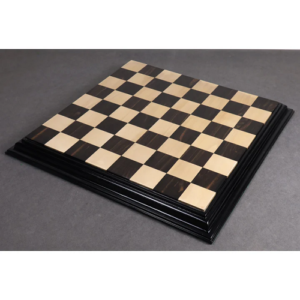 21″ Ebony & Maple Wood Luxury Chess board with Carved Border- 57 mm Square