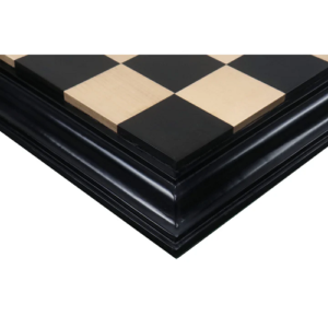 23″ Ebony & Maple Wood Luxury Chess board with Carved Border- 63 mm Square