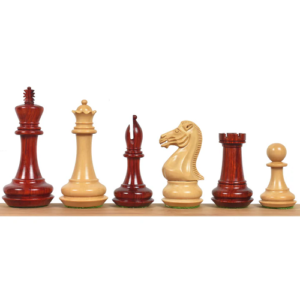 Combo of 4.1″ Chamfered Base Staunton Chess Set – Pieces in Bud Rosewood with Board and Box