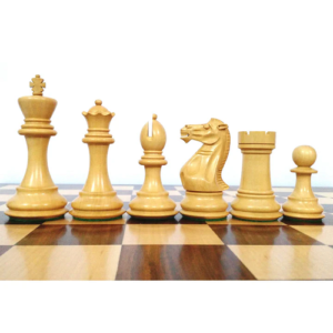 4.1″ Pro Staunton Weighted Wooden Chess Set – Chess Pieces Only – Ebonised wood – 4 queens