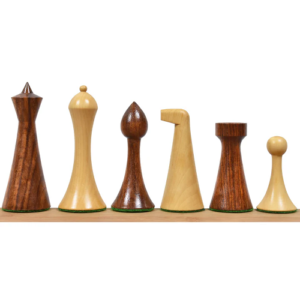 3.6″ Herman Ohme Minimalist Chess Set – Chess Pieces Only- Weighted Golden Rosewood