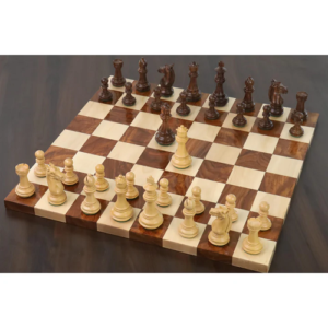 3.4″ Meghdoot Series Staunton Chess Set – Chess Pieces Only – Weighted Golden Rosewood