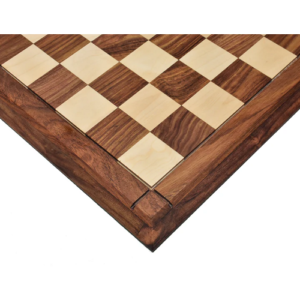 21″ Players’ Drueke Style Golden Rosewood & Maple Wood Chess board -Matt Finish