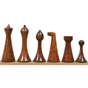 3.6″ Herman Ohme Minimalist Chess Set – Chess Pieces Only- Weighted Golden Rosewood