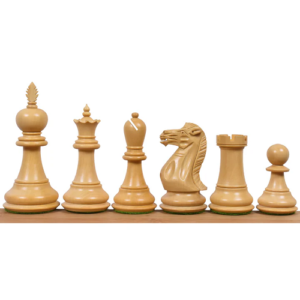 4.3″ Executive Staunton Chess Set – Chess Pieces Only- Weighted Ebonized Boxwood and Boxwood