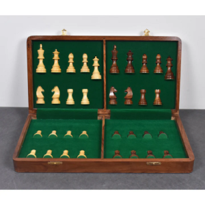 20″ Very Large Golden Rosewood & Maple Wooden Inlaid Chess Set Board for Travel