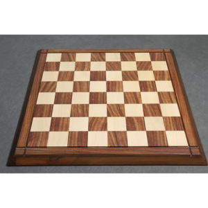 21″ Players’ Drueke Style Golden Rosewood & Maple Wood Chess board -Matt Finish