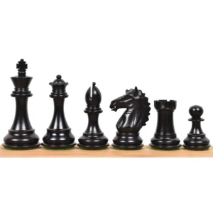 3.9″ Alban Knight Staunton Chess Pieces Only- Made of Ebonized Boxwood and Boxwood- Weighted and Hand-Polished