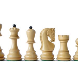 3.75″ Old Russian Zagreb Chess Pieces- Made of Ebonized Boxwood and Boxwood- Weighted and Hand-Polished