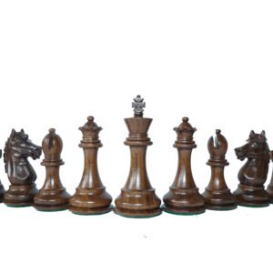 3.9″ Alban Knight Staunton Chess Pieces Only- Made of Golden Rosewood and Boxwood- Weighted and Hand-Polished